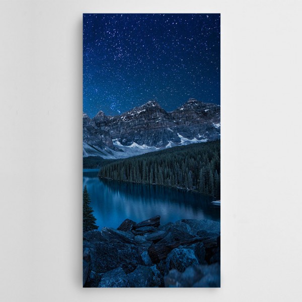 Göl Yıldızlar Panoramik Kanvas Tablo