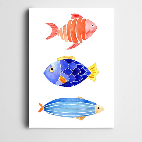 Balıklar Renkli Kanvas Tablo