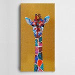 Renkli Zürafa Panoramik Kanvas Tablo