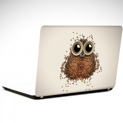 Kahve ve Baykuş Laptop Sticker