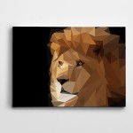 Aslan Low Poly Kanvas Tablo