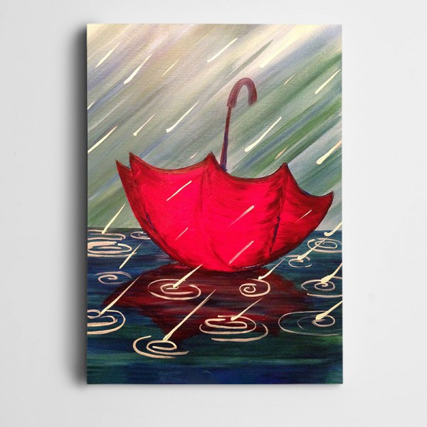 Kırmızı Şemsiye Kanvas Tablo