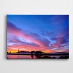 Renkli Gökyüzü Köprü Manzara Kanvas Tablo