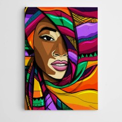 Afrikalı Kadın Modern Sanat Kanvas Tablo