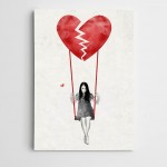 Kalp ve Salıncak Modern Sanat Kanvas Tablo