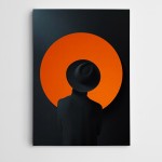 Şapkalı Adam ve Ay Modern Sanat Kanvas Tablo