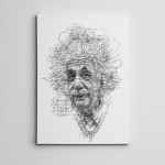 Albert Einstein Çizim Mini Kanvas Tablo