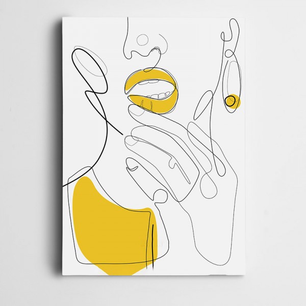 Sarı Renkler ve Kadın Dekoratif Kanvas Tablo