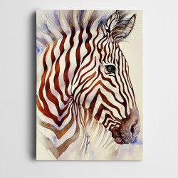 Zebra Kahverengi Desenler Kanvas Tablo