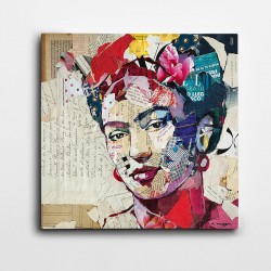 Frida Kahlo Renkler Kare Kanvas Tablo