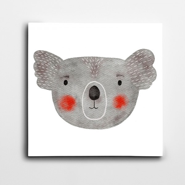 Koala Minimal Kare Kanvas Tablo