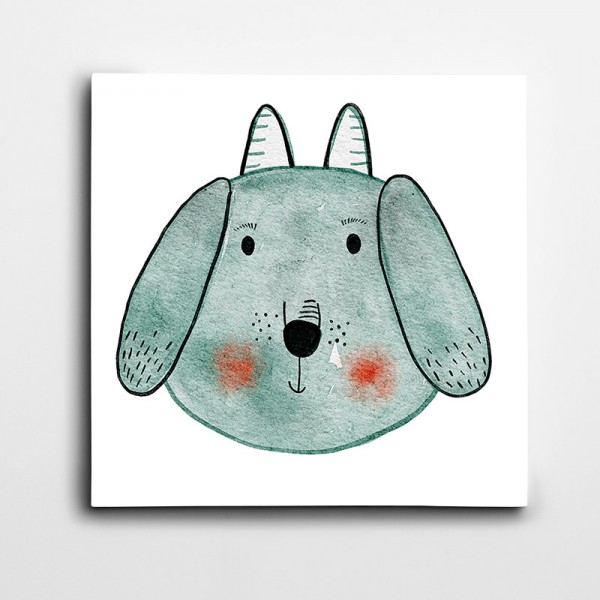 Köpek Minimal Kare Kanvas Tablo