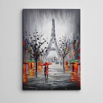  Eyfel Yağmur ve Şemsiye  Mini Kanvas Tablo
