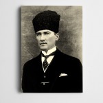 Siyah Beyaz Atatürk Kanvas Tablo