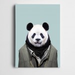 Atkılı Panda Kanvas Tablo