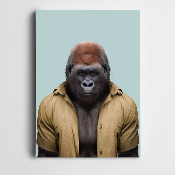 Gömlekli Goril Kanvas Tablo