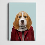 Kırmızı Montlu Köpek Kanvas Tablo