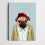 Şapkalı Ceketli Köpek Kanvas Tablo