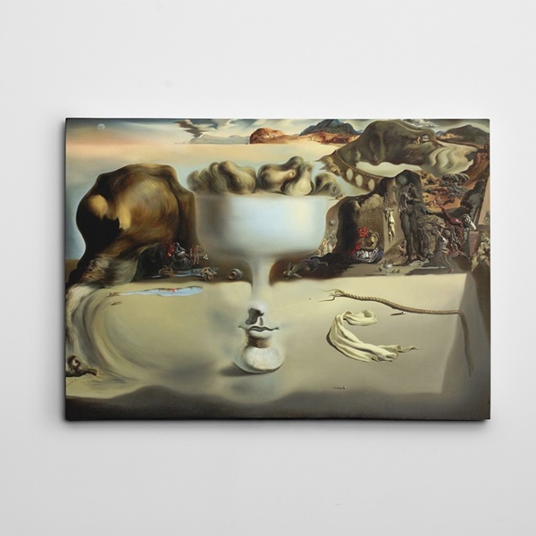 Salvador Dali Apparition of Face and Fruit Dish on a Beach Kanvas Tablo