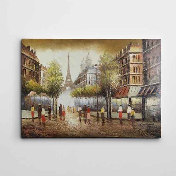 Paris Sokakları Yağlıboya Reprodüksiyon Kanvas Tablo