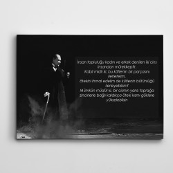 Atatürk Kadın Erkek Eşitliği  Kanvas Tablo