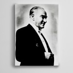 Atatürk Siyah Beyaz 13 Kanvas Tablo