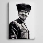 Atatürk Siyah Beyaz 14 Kanvas Tablo
