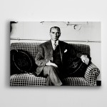  Atatürk Siyah Beyaz 20 Kanvas Tablo