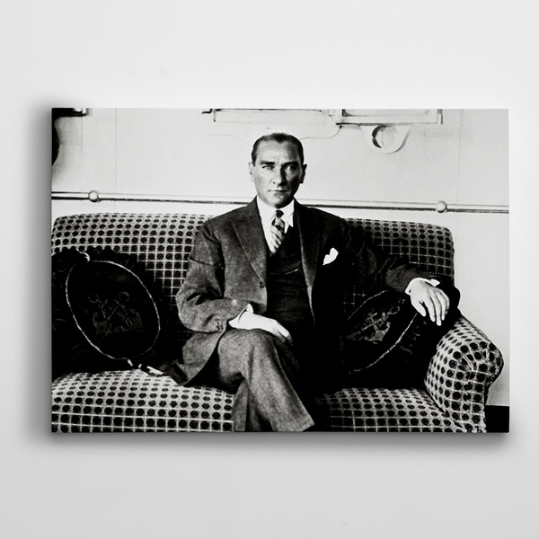  Atatürk Siyah Beyaz 20 Kanvas Tablo