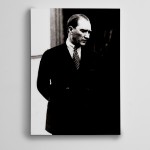 Atatürk Siyah Beyaz Kanvas Tablo