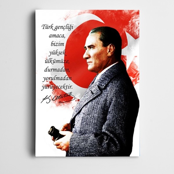  Atatürk Çalışkanlık Kanvas Tablo