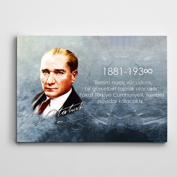  Atatürk Cumhuriyet  Kanvas Tablo
