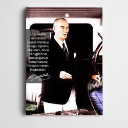 Atatürk Gerçek Fedakarlık Kanvas Tablo