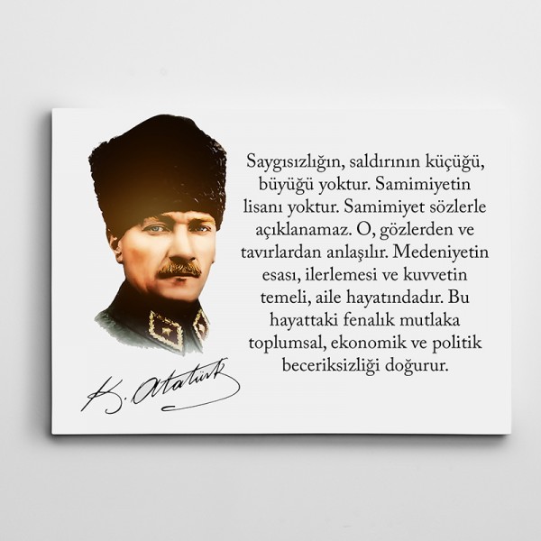 Atatürk Saygı ve Samimiyet  Kanvas Tablo
