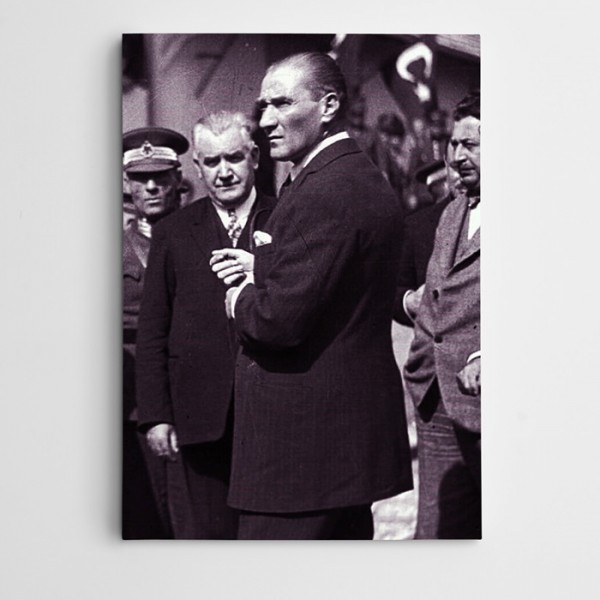 Atatürk Eşrafla Kanvas Tablo