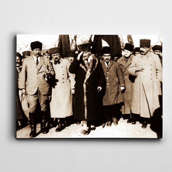 Atatürk Manisa'da 1923 Kanvas Tablo