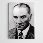 Atatürk Portre Siyah Beyaz Kanvas Tablo