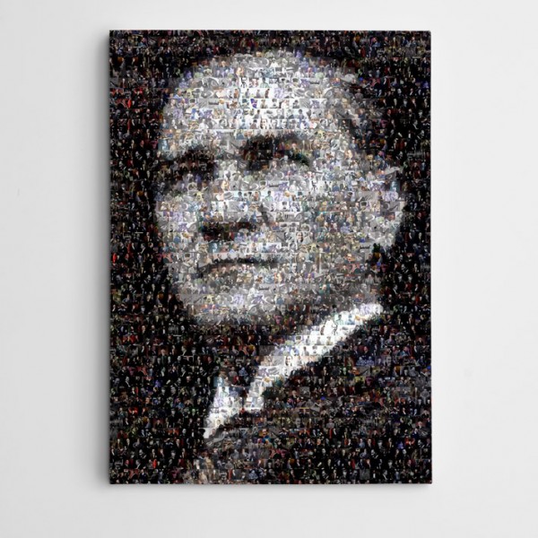 Atatürk Siyah Beyaz Mozaik Kanvas Tablo