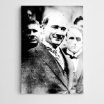 Atatürk Tebessüm Siyah Beyaz Kanvas Tablo