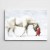 Beyaz At ve Kırmızılı Çocuk Kanvas Tablo