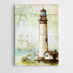 Deniz Feneri Vintage Kanvas Tablo