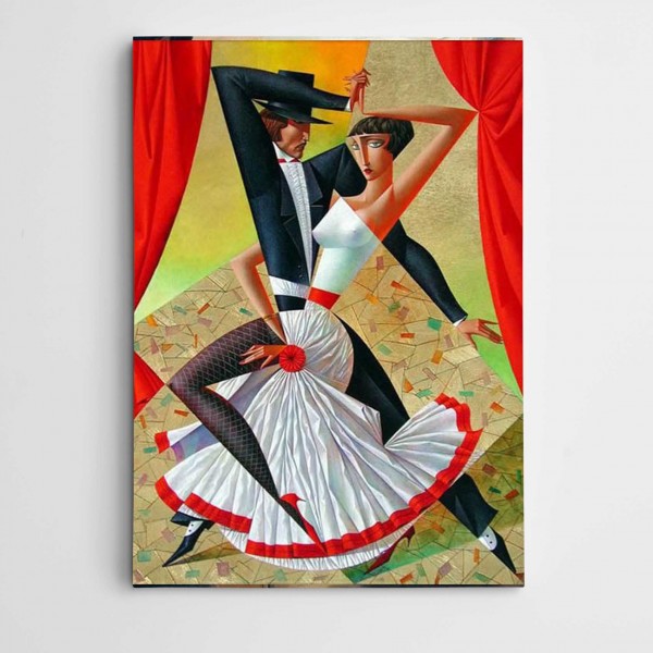 Flamenko Kübizm Modern Sanat Kanvas Tablo