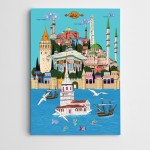 İstanbul Mimari Eserler Modern Sanat Kanvas Tablo