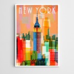 New York Renkli Kanvas Tablo
