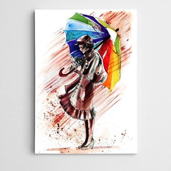 Renkler Şemsiye Modern Sanat  Kanvas Tablo