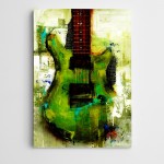 Yeşil Gitar Modern Sanat Kanvas Tablo