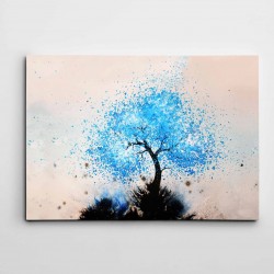 Mavi Ağaç Modern Sanat Kanvas Tablo