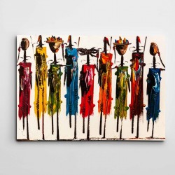 Afrikalı İnsanlar Modern Sanat Kanvas Tablo
