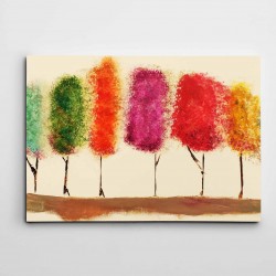 Renkli Ağaçlar Modern Sanat Kanvas Tablo