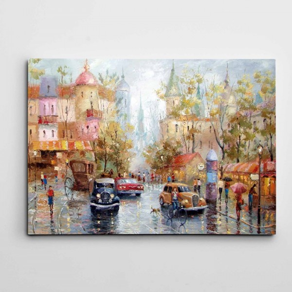 Yağmurlu Gün Modern Sanat Kanvas Tablo